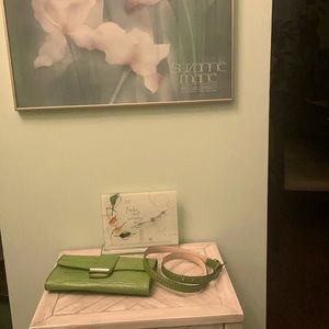 Sort of lime colored purse and belt